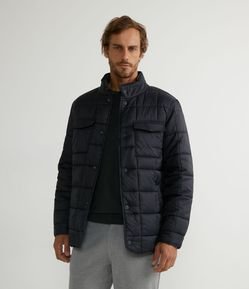 Jaqueta Puffer em Poliamida com Bolsos