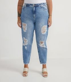 Calça Mom Jeans com Rasgos Curve & Plus Size
