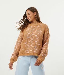 Blusão em Tricô com Manga Ampla