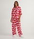 Imagem miniatura do produto Pijama Americano Largo en Viscosa con Estampado de Corazones Rojo 1