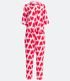 Imagem miniatura do produto Pijama Americano Largo en Viscosa con Estampado de Corazones Rojo 6
