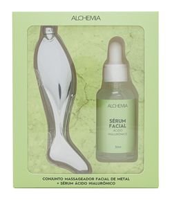 Kit Massageador Facial de Metal + Sérum Ácido Hialurônico