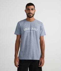 Camiseta em Algodão com Maga Curta e Estampa Gold Coast Australia