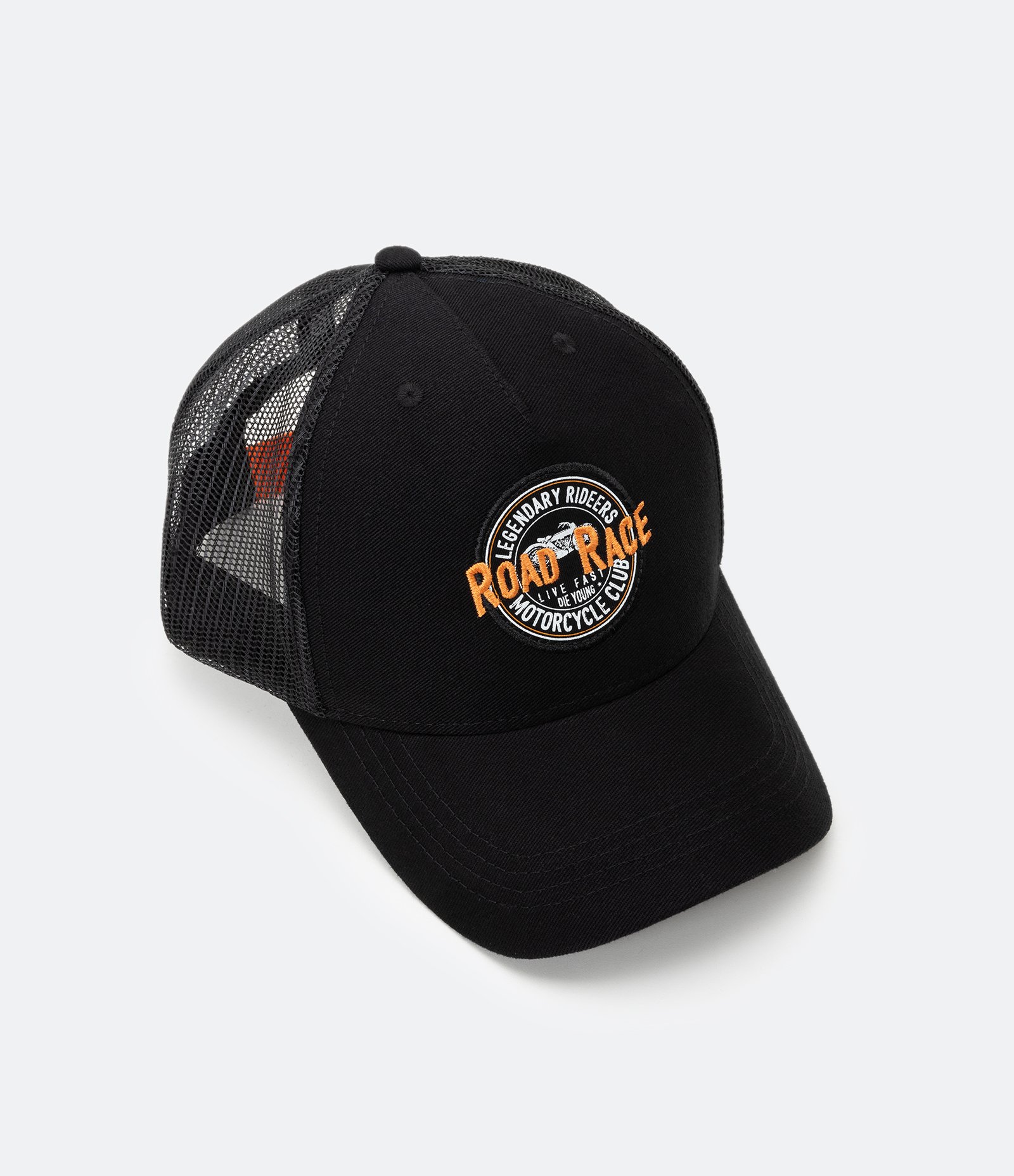 Boné Trucker com Lettering Road Race Preto 1