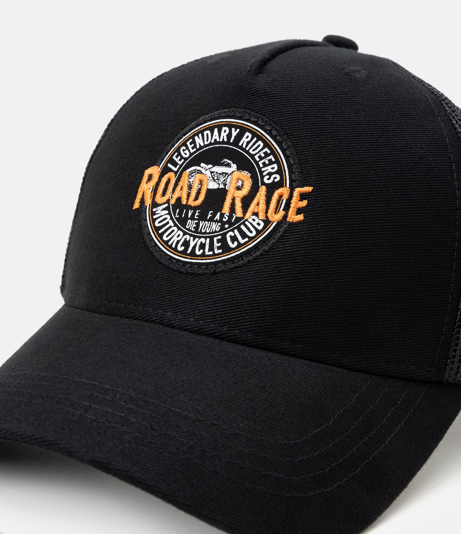 Boné Trucker com Lettering Road Race Preto 2