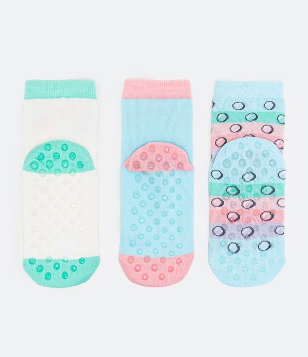 Kit 03 Medias Infantil con Estampados de Pop it - Talle 19/22 al 31/34 Multicolores 2