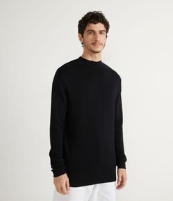 Suéter en Tejido de Punto Manga Larga