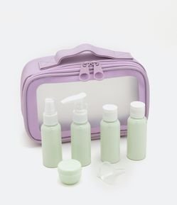 Kit Viagem em Plástico Transparente Fosca e com Alça