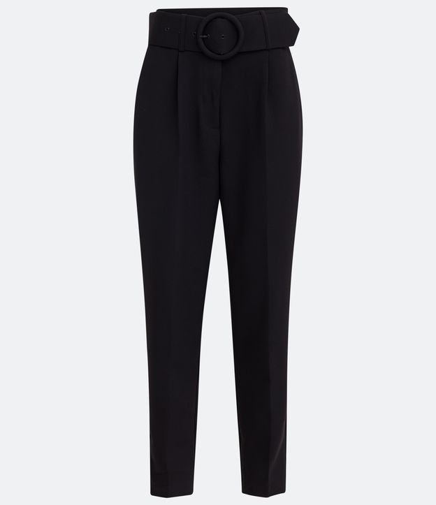 Pantalón Carrot con Cinturón Estructurado Negro 5