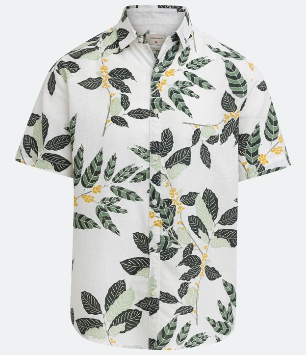 Camisa em Linho com Estampa Floral