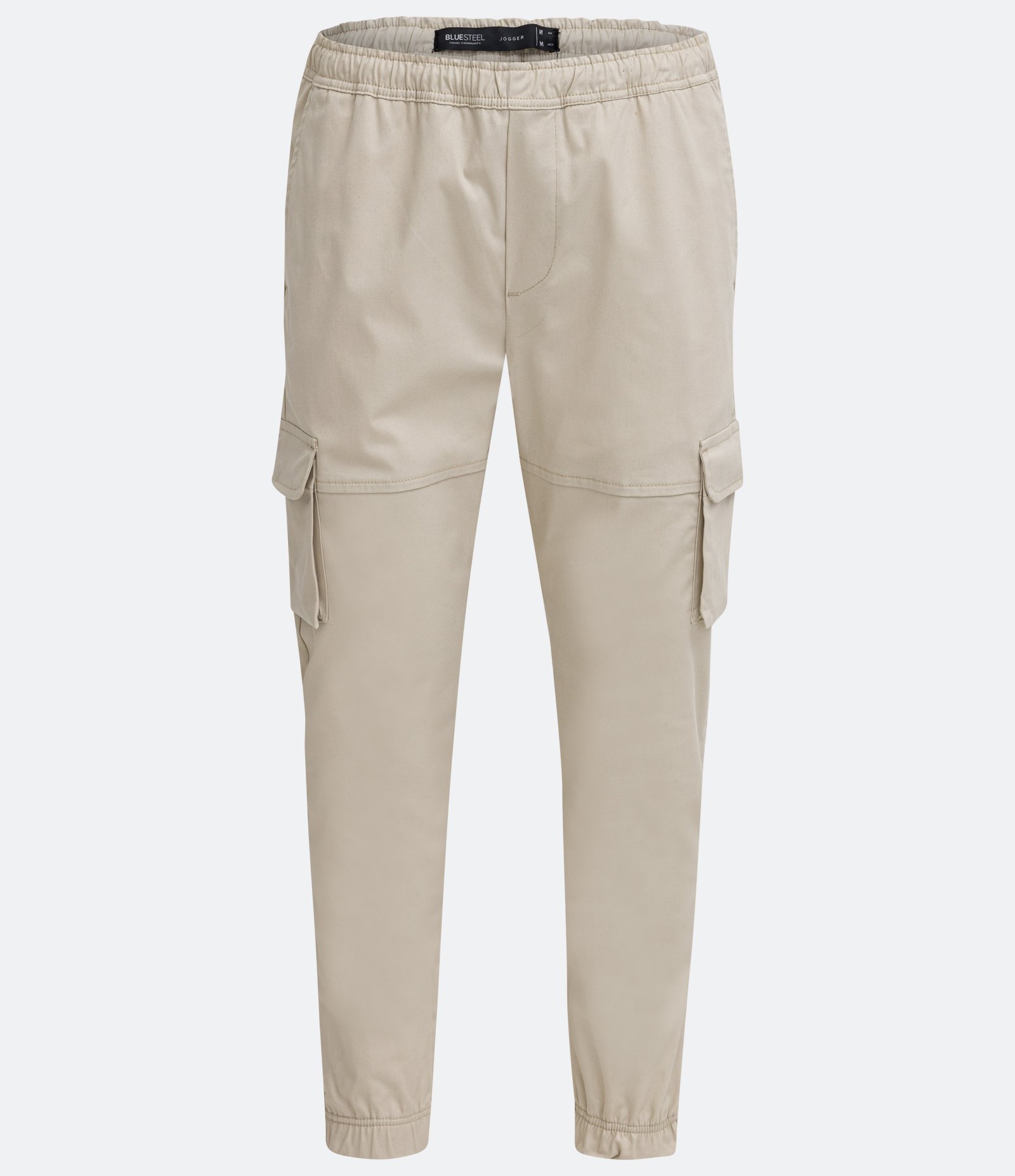 Calça Jogger Cargo em Sarja com Cós Elástico e Barra Ajustada Off White 5