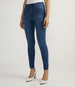 Calça Skinny Jeans com Cintura Alta sem Estampa