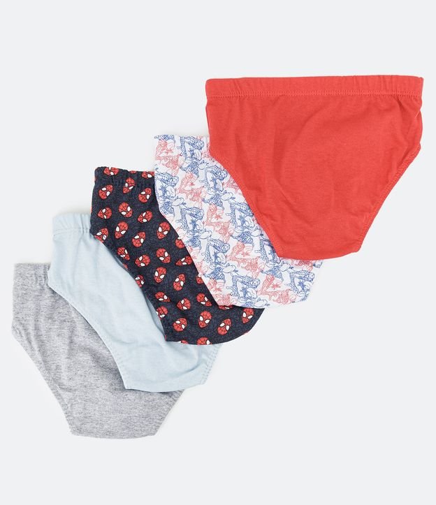 Kit 05 Calzonillos Infantil Slip con Estampado del Spider Man Multicolores 3