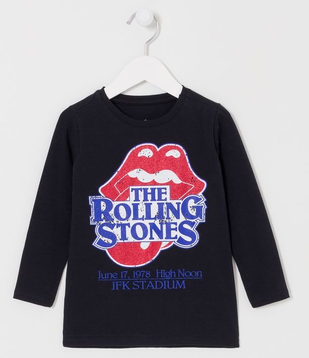 Blusa Infantil com Estampa dos Rolling Stones - Tam 04 a 14 anos