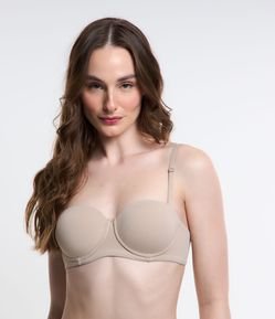 Sutiã Sem Alça em Microfibra com Bojo Oco Estruturado