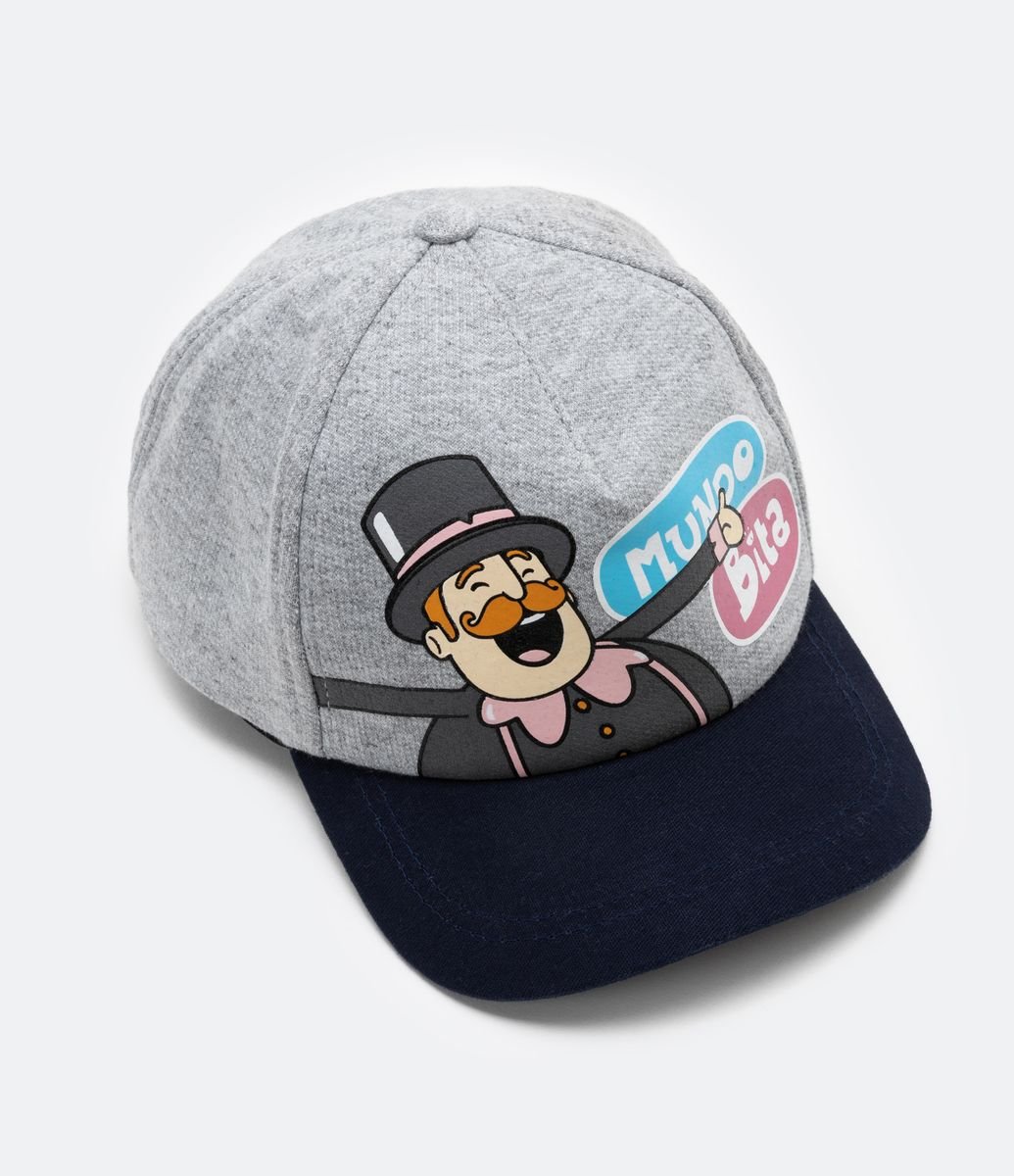 Boné Infantil com Estampa Mundo Bita - Tam U Cinza