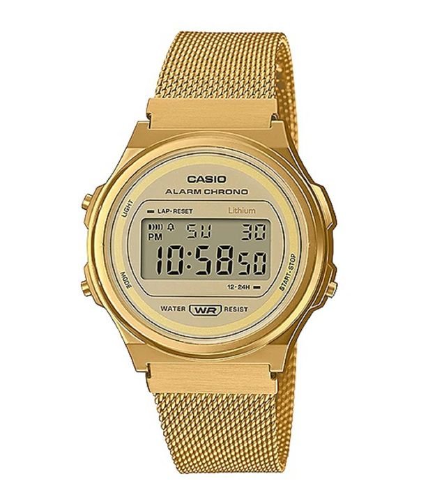 Relógio Casio Pulseira em Aço com Caixa em Resina A171WEMG-9ADF - Cor: Dourado - Tamanho: U