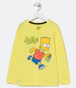 Camiseta Infantil com Estampa Bart Simpsons - Tam 5 a 14 anos
