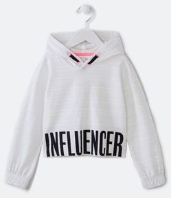 Blusa Infantil Texturizada com Estampa Influencer - Tam 5 a 14 anos