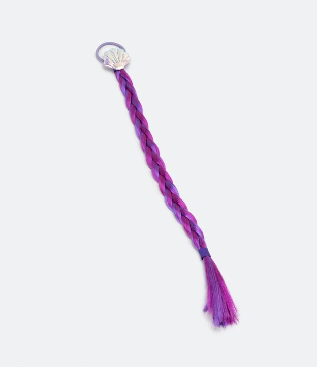 Gomita para el Pelo Infantil con Concha y Mechón de Colores Violeta 3