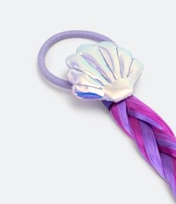 Gomita para el Pelo Infantil con Concha y Mechón de Colores