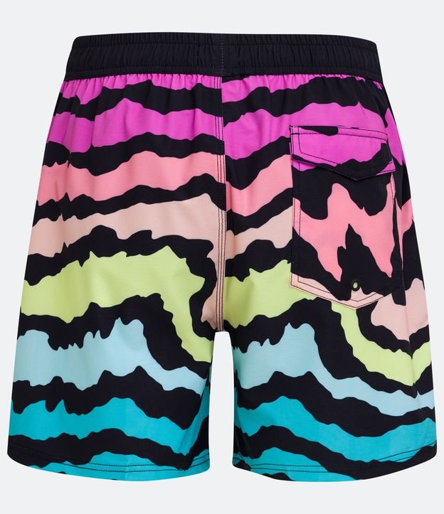 Bermuda con Cintura Elástica y Estampado Cebrado Negro 8