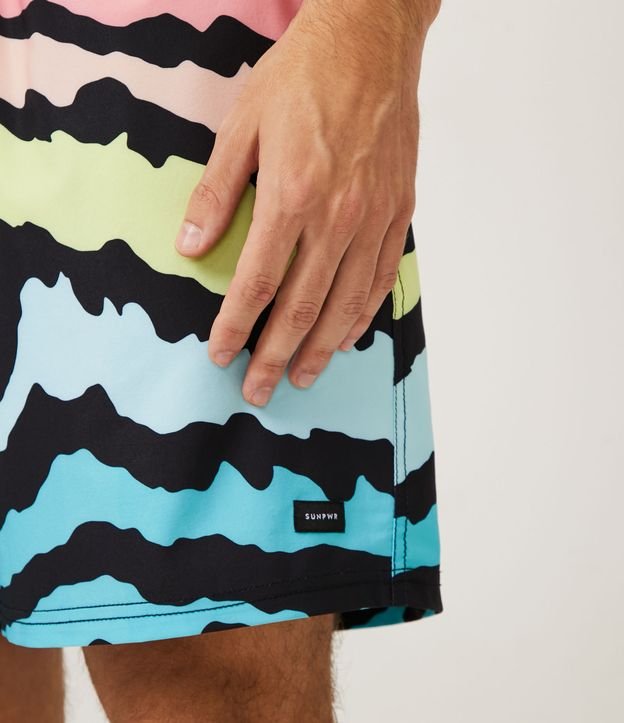 Bermuda con Cintura Elástica y Estampado Cebrado Negro 5
