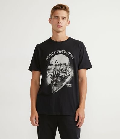 Camiseta em Meia Malha com Estampa Black Sabbath Tour 1978 Menor preço em Camiseta em Meia Malha com Estampa Black Sabbath Tour 1978
