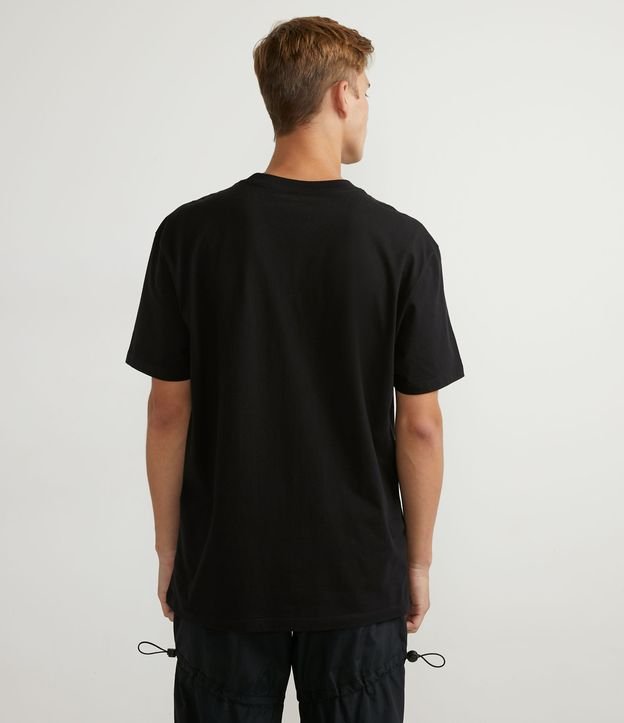 Remera Manga Corta en Algodón con Lettering Fearless Negro 2