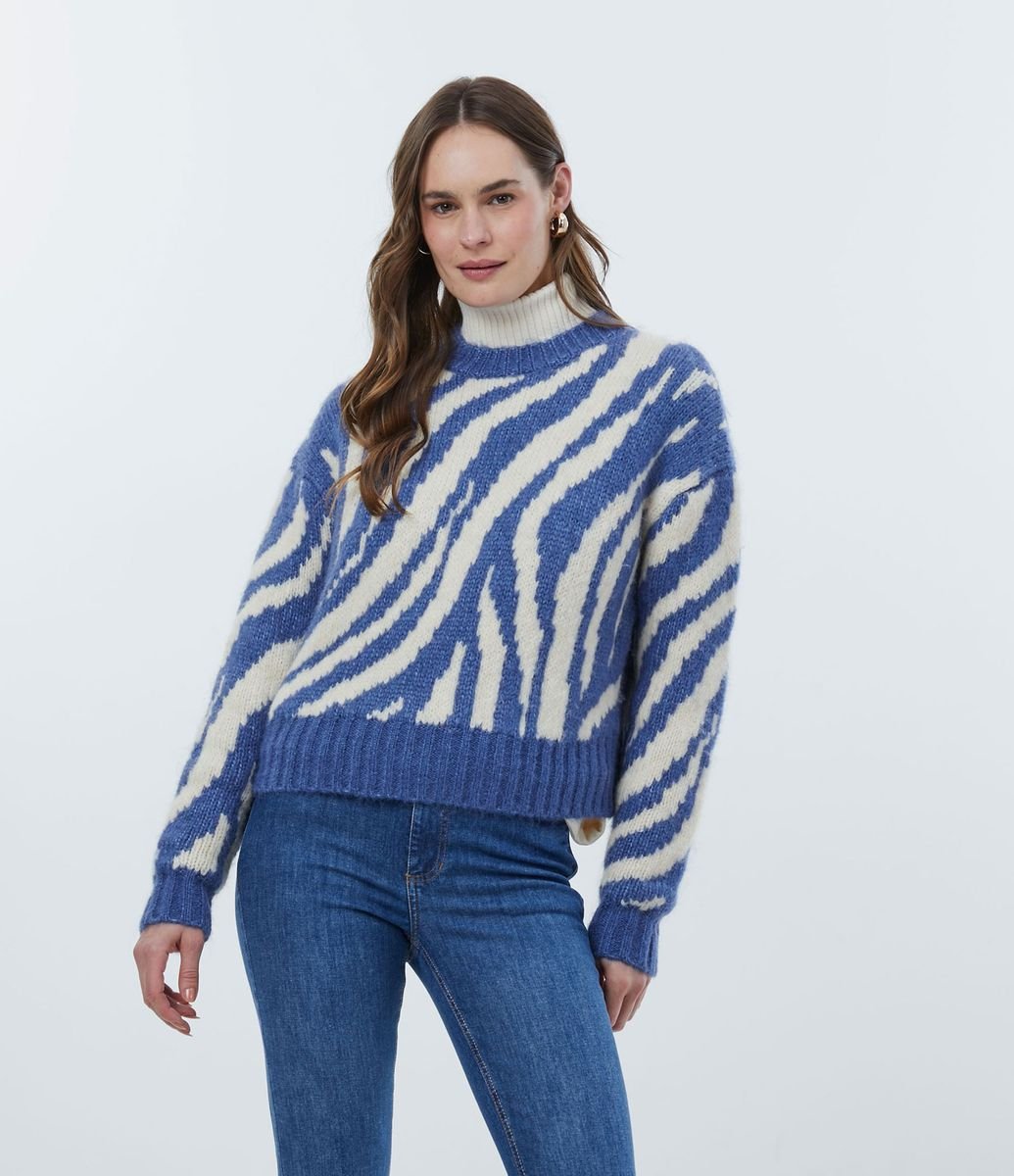 Suéter de zebra azul, da Renner