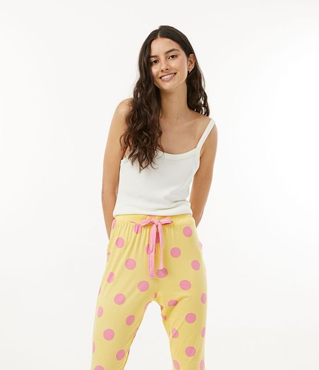 Blusa de Pijama Regata em Ribana com Alça Fina