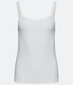 Blusa de Pijama Regata em Ribana com Alça Fina