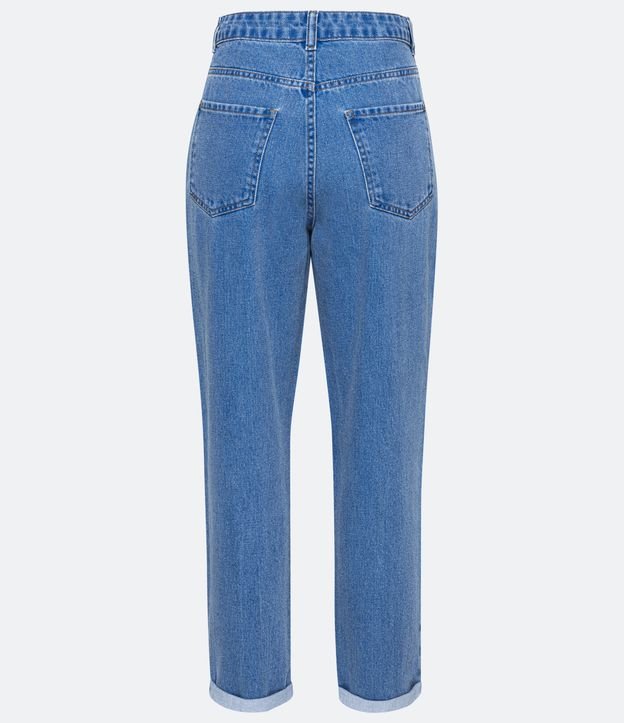 Pantalón Mom en Jeans con Pliegues y Recorte en los Bolsillos Azul 6