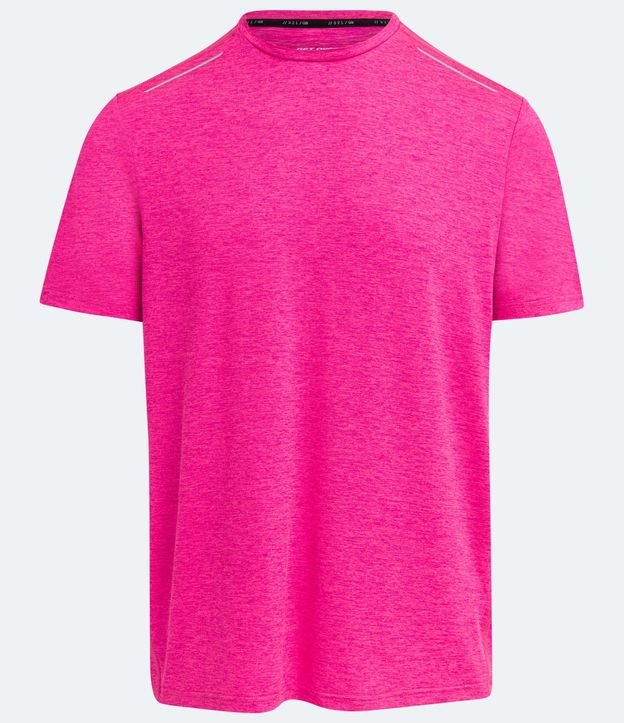 Camiseta Esportiva Básica em Dry Fit com Detalhes Refletivos Rosa Pink 5