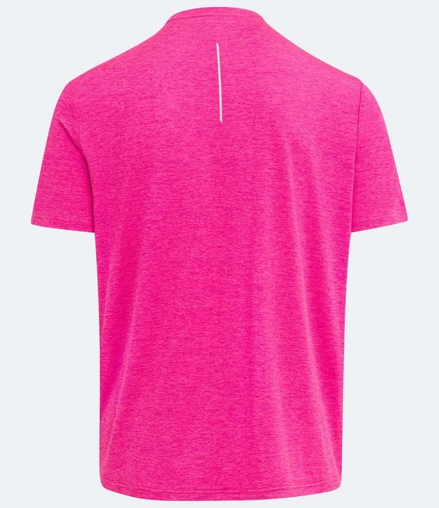 Camiseta Esportiva Básica em Dry Fit com Detalhes Refletivos Rosa Pink 6