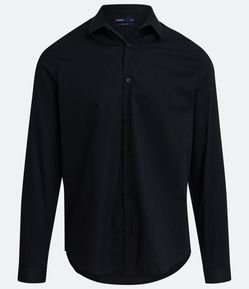 Camisa Slim em Algodão Maquinetado com Manga Longa