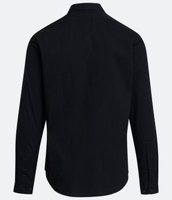 Camisa Slim em Algodão Maquinetado com Manga Longa