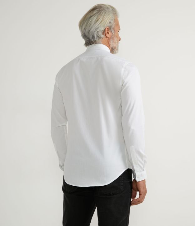 Camisa Slim en Algodón con Manga Larga Blanco 2