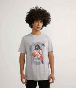 Camiseta em Meia Malha com Estampa Goku