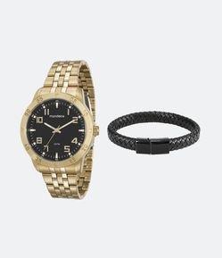 Relógio Kit Mondaine com Pulseira em Aço e Caixa em Metal 99190GPMVDE2KH