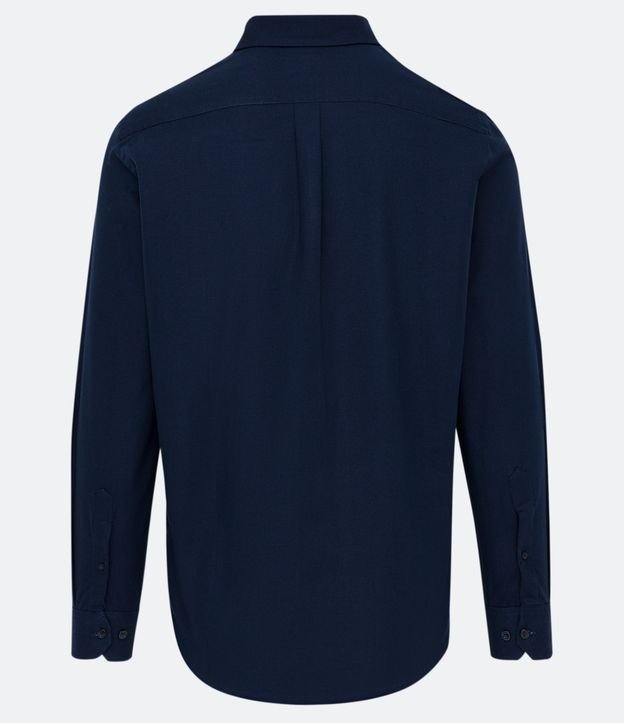 Camisa Slim en Oxford Manga Larga Azul 7
