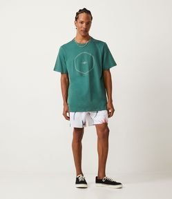 Bermuda com Cós Elástico e Estampa Floral