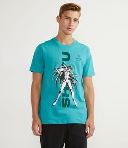Camiseta Manga Curta com Estampa Shiryu