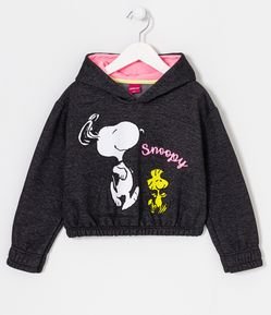 Blusão Infantil em Moletom com Estampa do Snoopy - Tam 5 a 14 anos