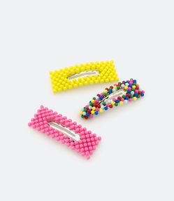 Kit 3 Presilha de Cabelo Infantil com Bolinhas Coloridas