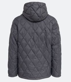 Jaqueta Puffer em Poliamida com Textura Matelassê e Capuz