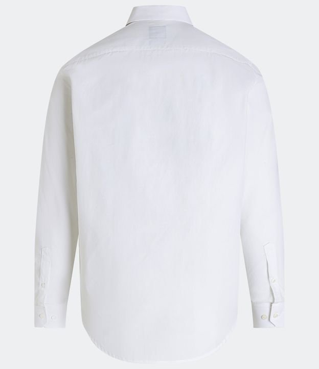 Camisa Slim em Tricoline com Manga Longa Branco 7