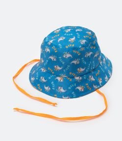 Chapéu Bucket Infantil com Estampa de Tubarões - Tam U