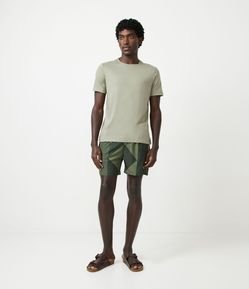 Bermuda com Cós Elástico e Estampa Geométrica