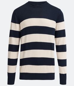 Blusão em Algodão com Estampa Listrada